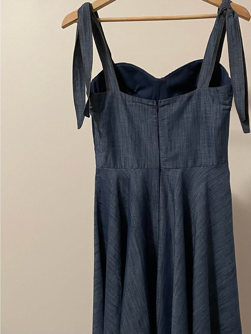 Fervente Denim Sweetheart Tie-Strap Dress - Picture 5 of 10